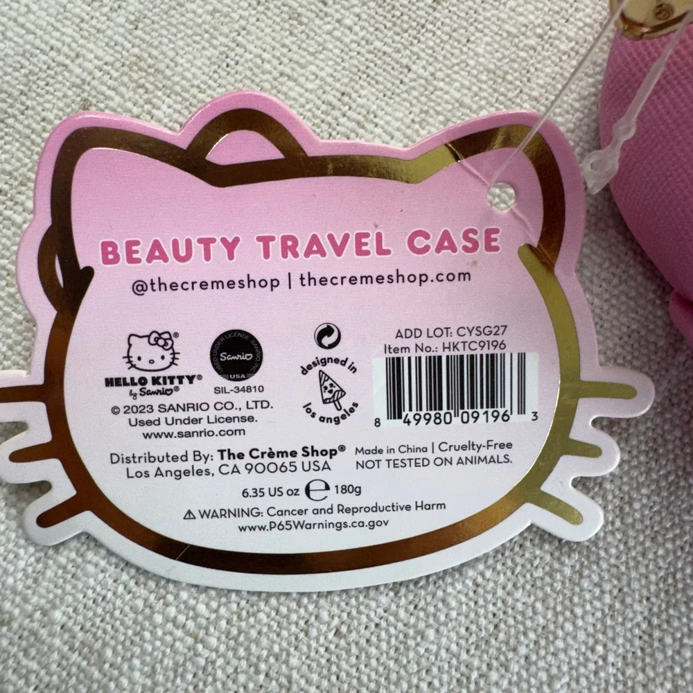 The Creme Shop x Hello Kitty Beauty Travel Case Pink Clear Makeup Bag HKTC9196